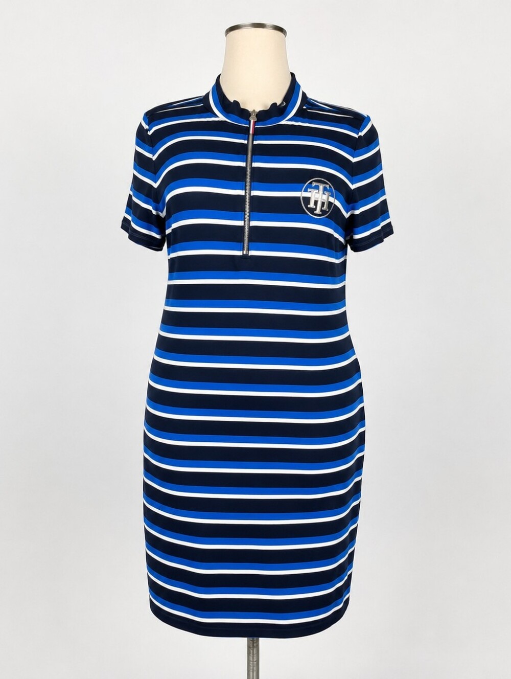 Tommy Hilfiger Cotton Knit Sheath Dress Cobalt Sz L $79.50 NWT - Picture 2 of 7
